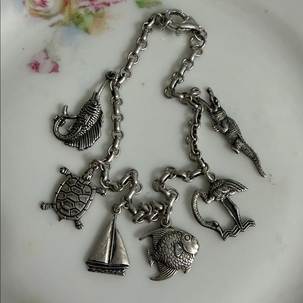 Vintage Sterling Beach Charm Bracelet (Final Price)